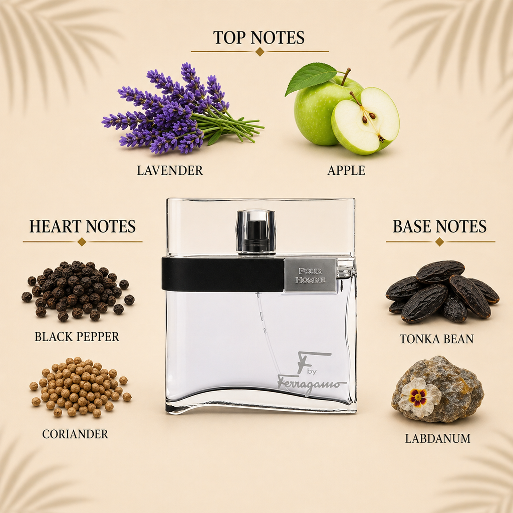 Salvatore Ferragamo F Black EDT Decant Sample notes