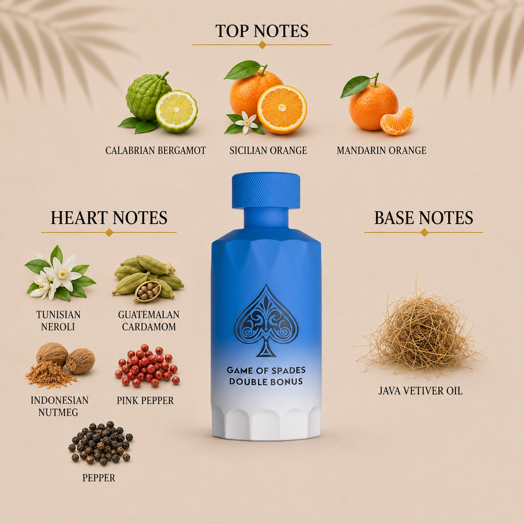Jo Milano Game of Spades Double Bonus Decant Sample notes